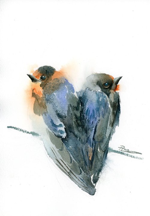 Couple of bluebirds by Olga Tchefranov (Shefranov)