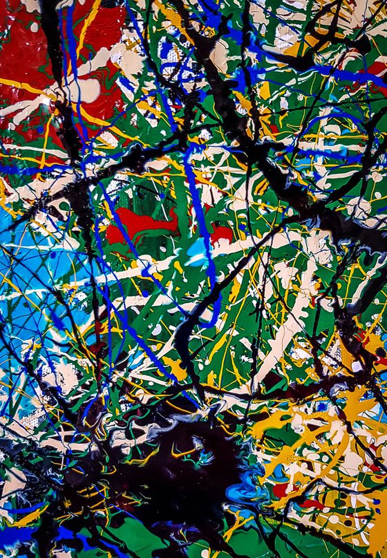 - Spring mood - JACKSON POLLOCK style enamel on canvas