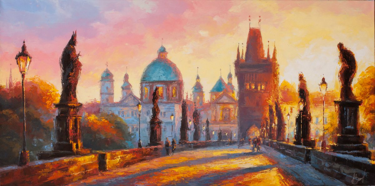 Early morning on the Charles Bridge by Alexandr Klemens