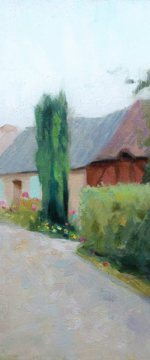 A stroll around a quaint French street, impressionism by Gav Banns