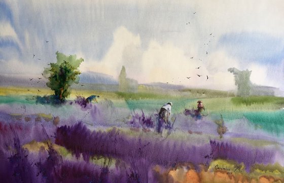 "Picking lavender" SOLD
