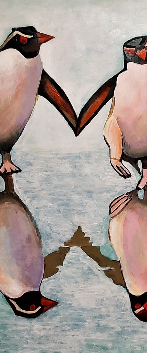 Penguins / 81 X 71 cm by Alexandra Djokic