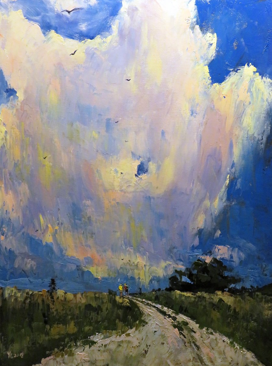 Impressionistic Landscape Oil Painting By Yuanyuan Liu, 24 X 31", Summer Landscape, Original Artwork