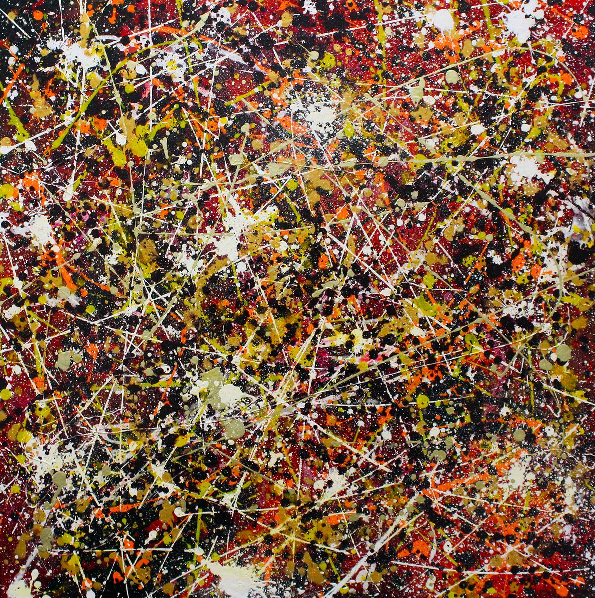 Organic Abstract Acrylic Painting By Andrew Watt, 39 X 39, Constellations, Original Artwork