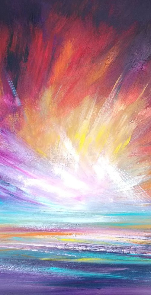 Euphoria - Sunset, Seascape, Cornwall, Skies - XL, Modern Art Office Decor Home by Mel Graham