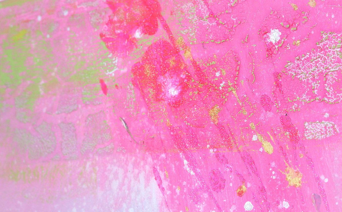 Abstract Acrylic Painting By Laura Spring, 20 X 20", Spring Showers, Original Artwork