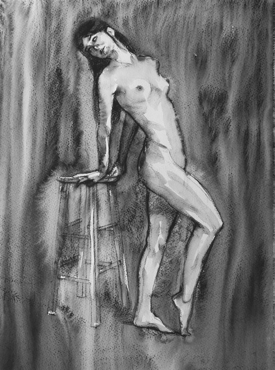Standing female nude