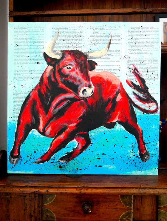 Raging Bull 02 - (Large) - READY TO HANG -  HOME - Gift