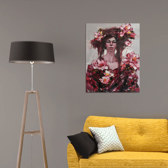 Girl and flowers