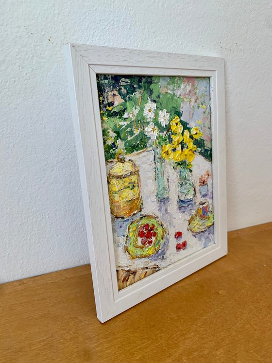 Still life with cherries