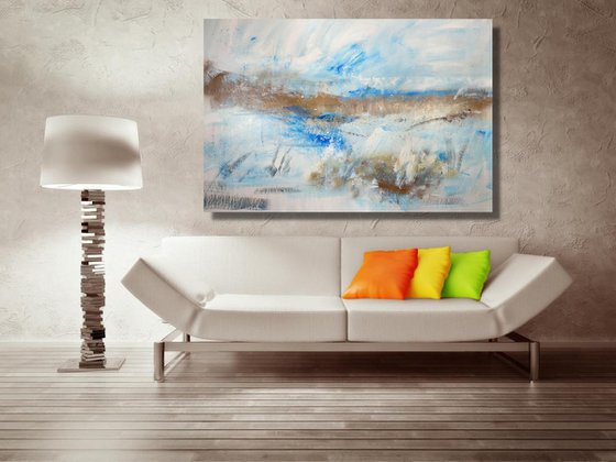 abstract landscape painting/ large painting/abstract Wall Art/original painting/painting on canvas 120x80-title-c796