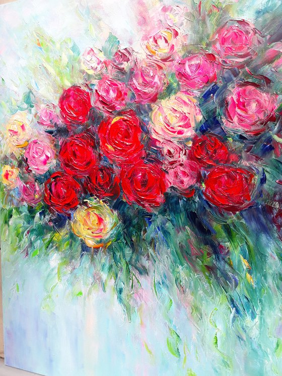 Bouquet of bright roses