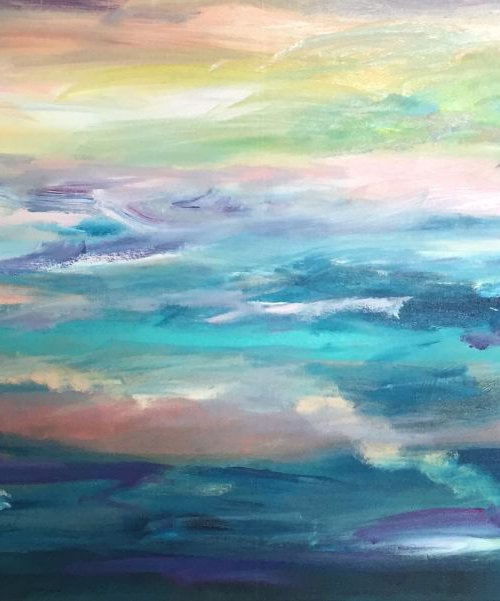 Landscape Abstracted Sea, sand, beach by Tiny de Bruin