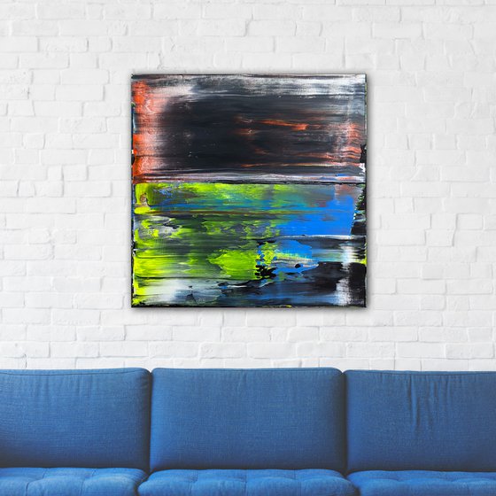 "Closing In" - Original PMS Abstract Acrylic Painting On Canvas - 30" x 30"