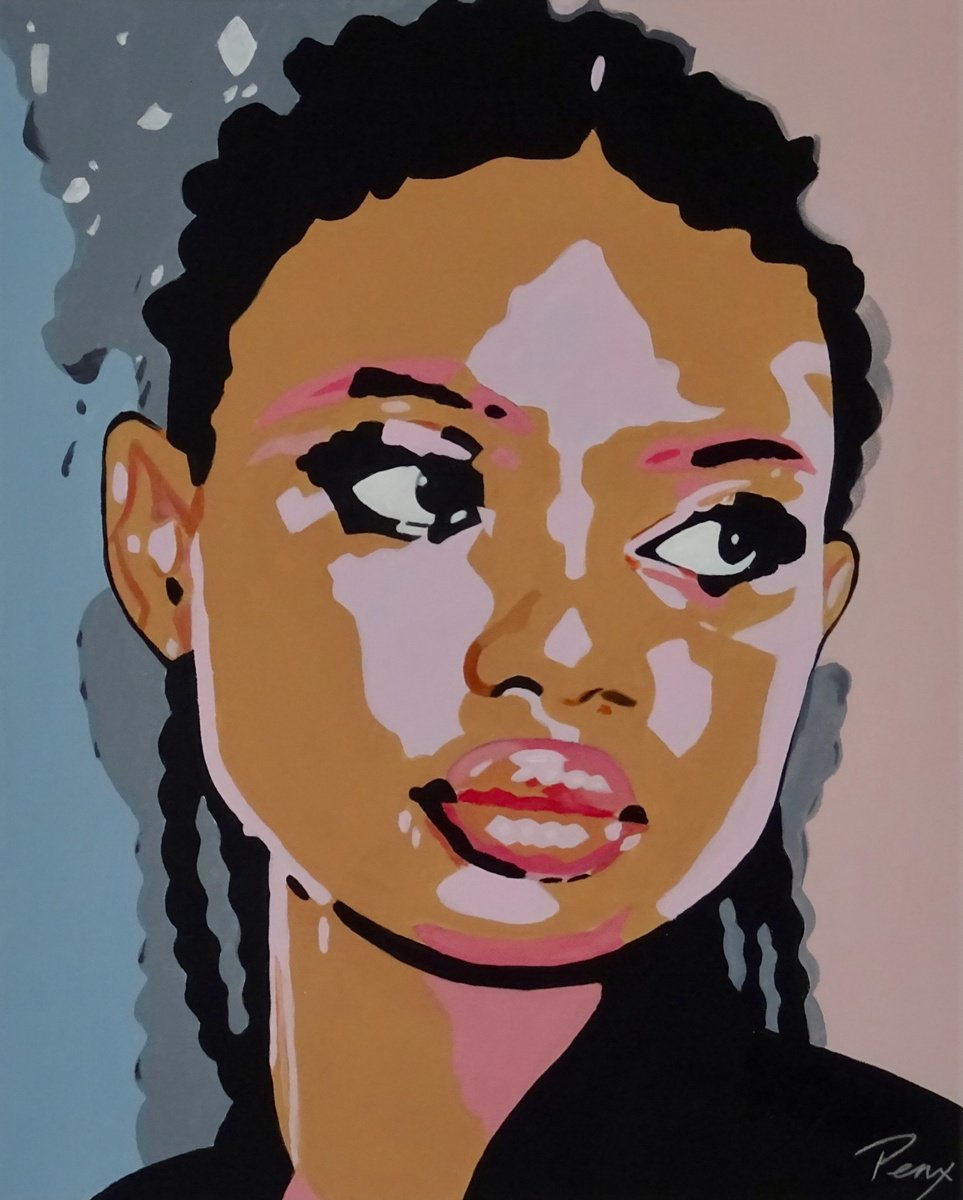 Expressive Portrait Acrylic Painting By Penny Burton, 16 X 20", Do You Have To Go?, Original Artwork