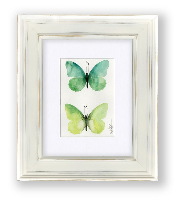Shabby Chic Butterfly Watercolor Painting No. 2 by Kathy Morton Stanion
