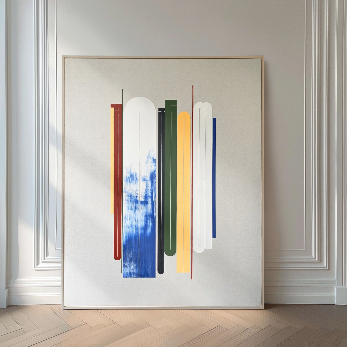 Geometric Abstract Acrylic Painting By Andrey Pavli, 47 X 59, Inside, Original Artwork