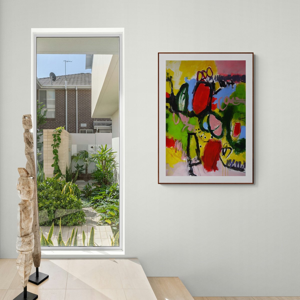 Abstract Acrylic Painting By Daniela Schweinsberg, 28 X 39, Midsummer Garden #1, Original Artwork