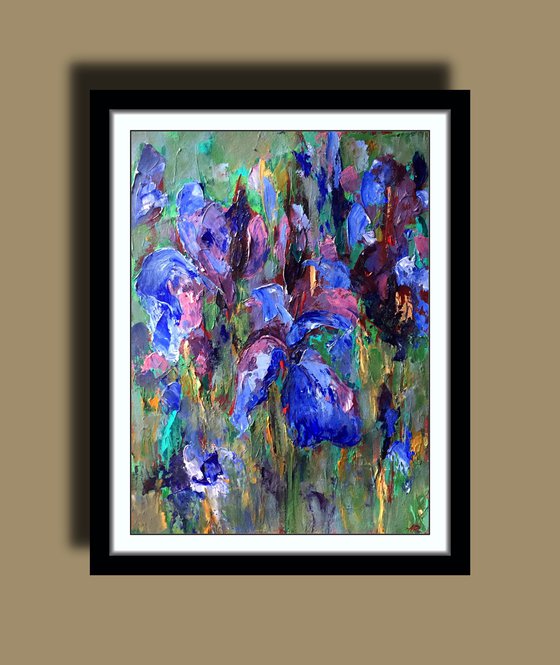 Irises Acrylic Painting