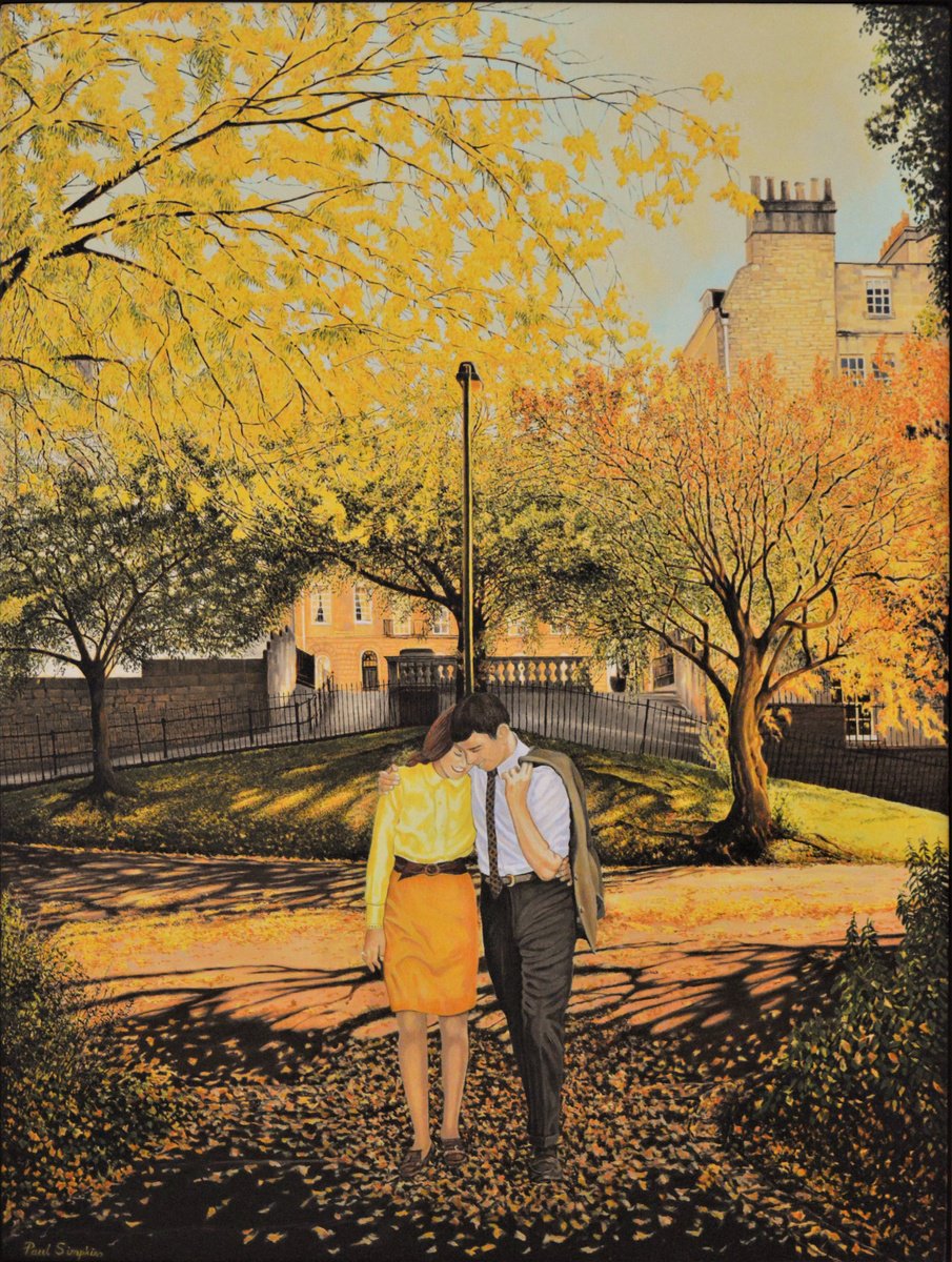 Cityscapes Oil Painting By Paul Simpkins, 14 X 18", Some Other Time Henrietta Park, Original Artwork