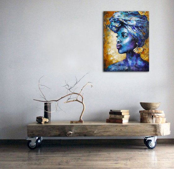 Blue Gold - portrait black girl
