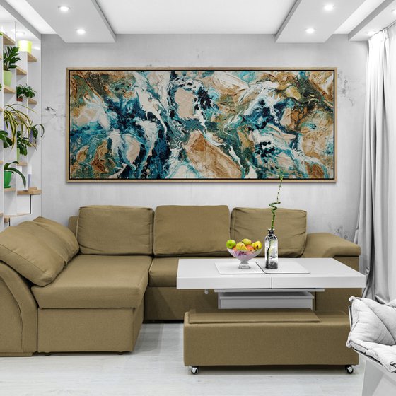 Rusting Honey 240cm x 100cm Textured Abstract Art