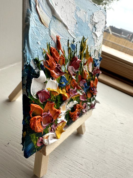 multi-colored flowers