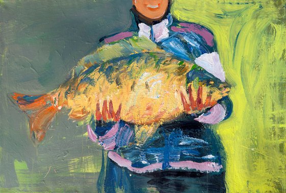 Self-Portrait with Fish