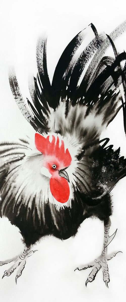 Rooster - Rooster Year - 2017 by Olga Beliaeva Watercolour