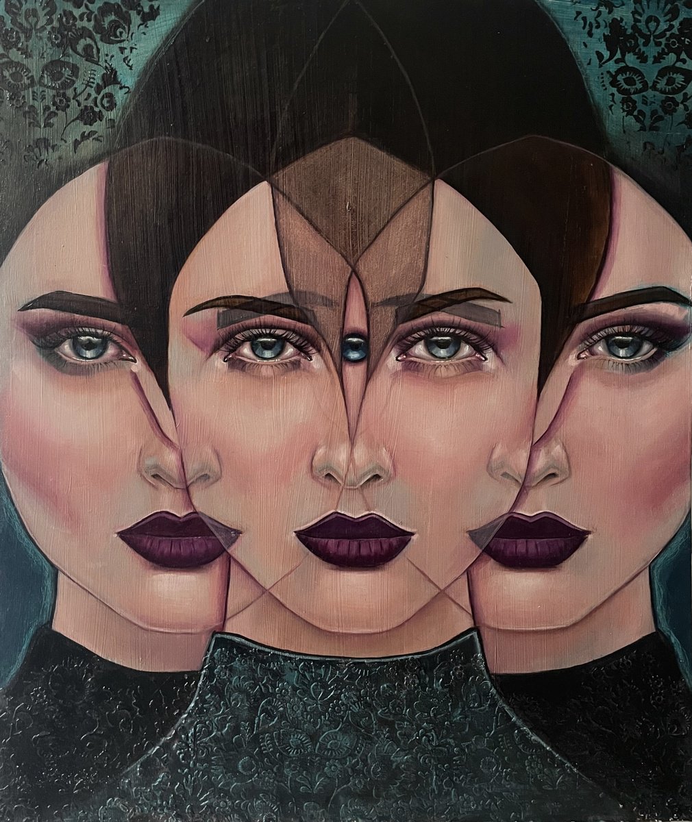 Surrealistic Painting , Layers Of One Soul By Agnieszkowa, 24 X 28, Artwork For Sale On Artfinder