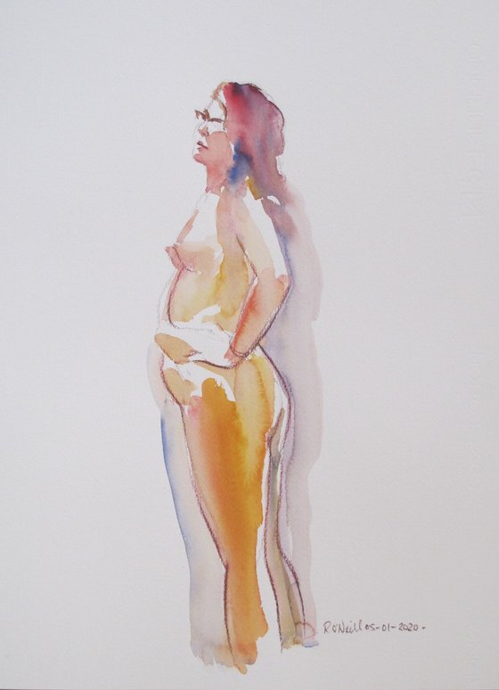 Standing female nude