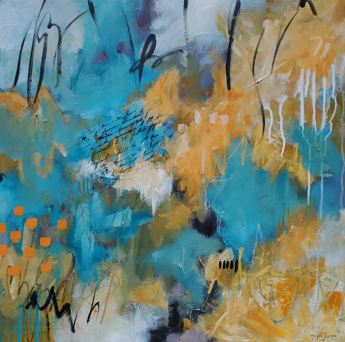 Abstract Acrylic Painting By Niyati Jiwani, 24 X 24", Spring Mist, Original Artwork