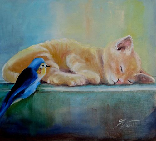 Sleeping Kitten by Susana Zarate