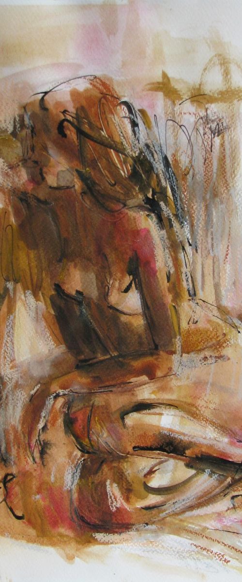 Ocher nude by Nelina Trubach-Moshnikova
