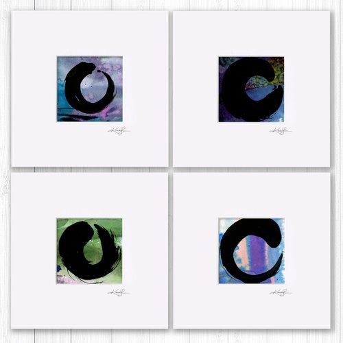 Enso Zen Circle Collection 1 - 4 Paintings by Kathy Morton Stanion