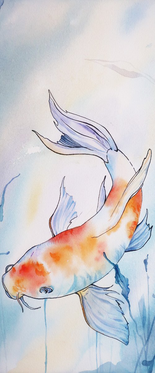 Little koi fish. by Alla Vlaskina