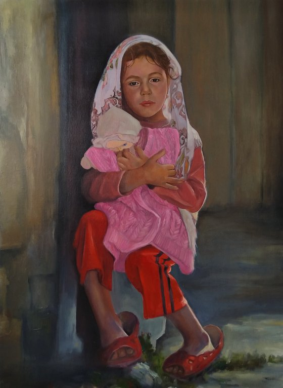 Care 57x77cm ,oil/canvas, impressionistic figure