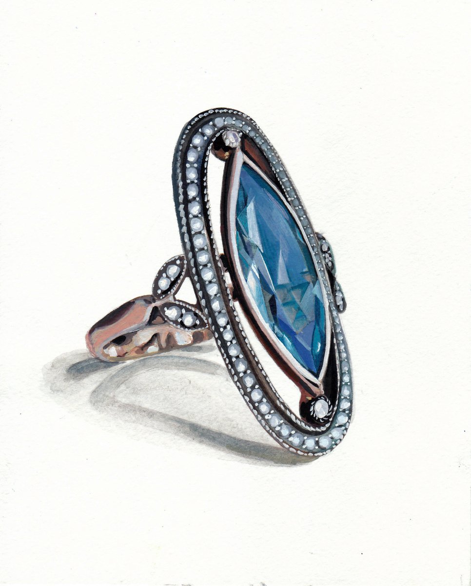 Topaz Art-Deco style ring by Anastasia Terskih