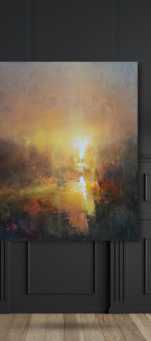 " Hazy Sunrise " SPECIAL PRICE / W 80 x H 80 cm by Ivan  Grozdanovski