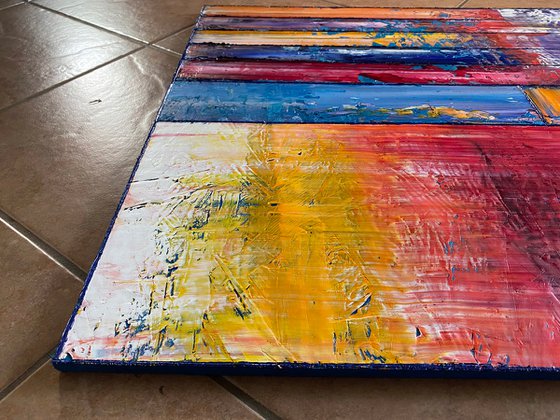 "Candy Striper" - Original PMS Oil Painting On Reclaimed Wood - 48 x 26.5 inches