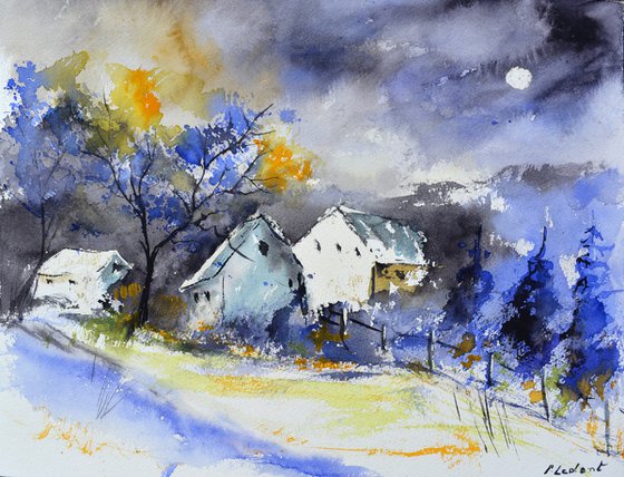 the moon watches watercolor