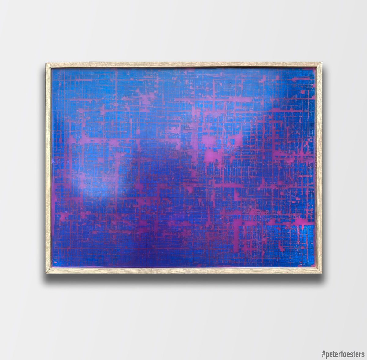 Geometric Abstract Painting By Peter Foesters, 33 X 25", Babylon, Original Artwork