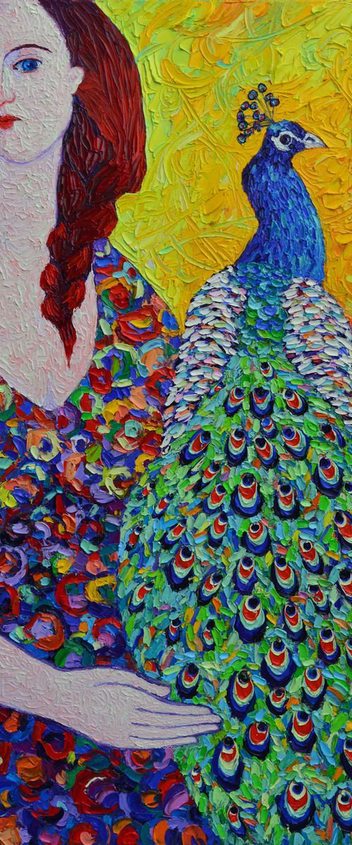 ALTER EGO KEEPER  80x60 cm abstract portrait modern impressionist palette knife oil painting on stretched canvas by ANA MARIA EDULESCU