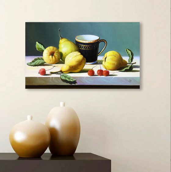 Still life with pears