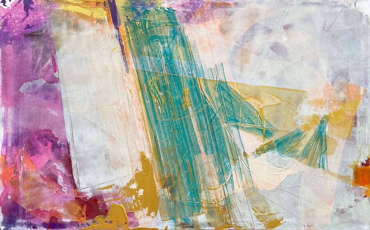 Abstract Painting By Jason Forcier, 48 X 30, Solamente, Original Artwork