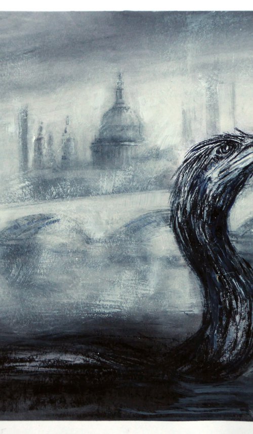 Cormorant, Thames, St.Paul's by John Sharp