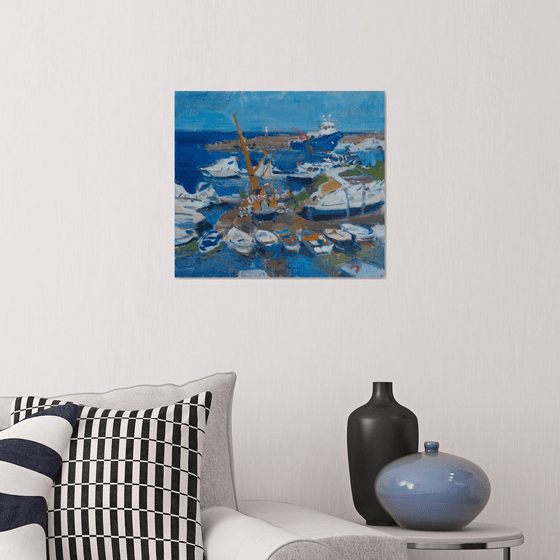 Boats – Original Oil Landscape Painting
