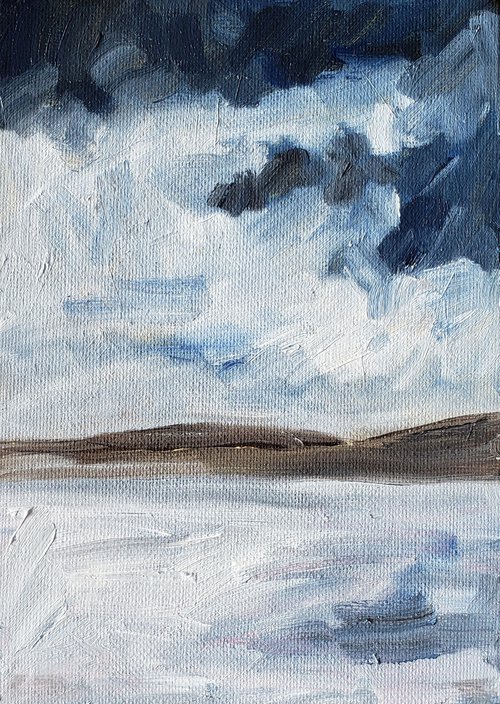 "Grey Eyes, Blue Skies" - Landscape - North Dakota - Clouds by Katrina Case