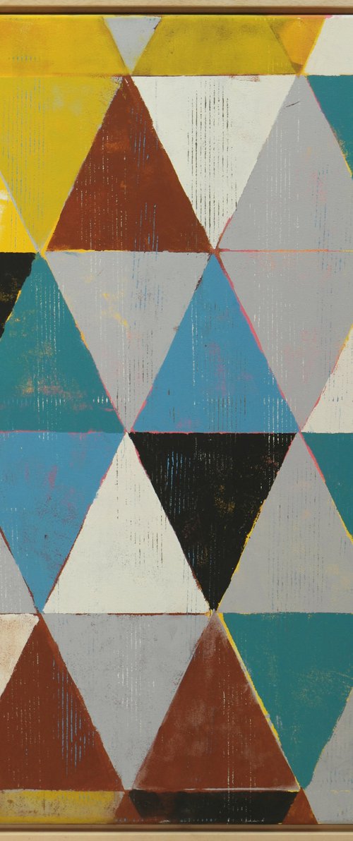 Triangle Traffic I - Incl Frame - 85x85CM - Ronald Hunter - 6M by Ronald Hunter