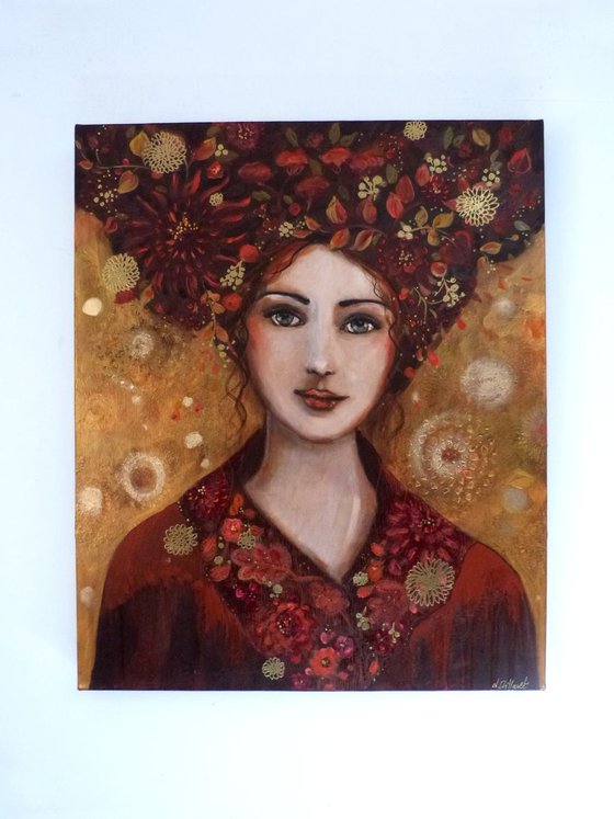 "October fauwn"  woman portrait 60x50cm.